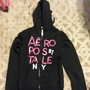 Black Aero Zip Up Hoodie